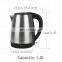 water pots & kettles Food Grade Smart Stainless Steel Water Kettle Price 1800W