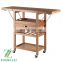 Rolling Bamboo Wood Kitchen Island Cart Trolley Cabinet w/Towel Rack Drawer Shelves Dinner car