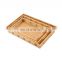 Set of 3 Serving Plate with Handles Japanese Creative Bamboo Rectangular Serving Trays Tea Fruit Tray
