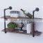 3-Tier DIY Industrial Pipe Shelf Kit Hanging Bookshelf for Wall Open Pipe Shelving