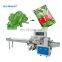 Vegetable with tray pillow packing machine  flow automatic vegetable salad packing machine