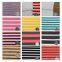 A large number of stock knitted cotton spandex striped T-shirt fabric is supplied all year round