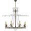 Wholesale American Style Home Brass Decoration Chandelier round Crystal LED Lamps Lighting with Stainless Steel Body Ceiling