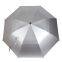 Long handled straight pole golf umbrella, super large double layered wind resistant and fully blackout PU titanium silver coating, sun protection and UV protection