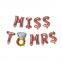 16Inch Rose Gold Bride to Be Letter Balloon Miss to Mrs Diamond Ring for Wedding Party Decoration Aluminum Foil Balloon