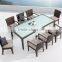 Black outdoor wicker chairs resin wicker synthetic rattan dining set