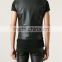 OEM western style mens black biker leather vest waistcoat
