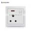 13A multi socket with 2 USB white glass panel wall power switched socket