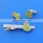 Gift Set Your Own Customized Logo Gold Silver Finished Necktie Clip Tie Pin Cufflinks