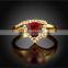 KZCR210 Brass Material Red Zircon Ring Gold Jewelry