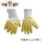 FTSAFETY Yellow Wrinkle latex coated on palm working glove with knit wrist