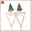 Gorgeous Boho Charm Earrings, Long Triangle Shape Pave Crystal Rhinestone Stud Earrings