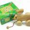 New Style Natural Wooden Pull Toys OEM Intelligent Funny Gifts Toys Wooden Rabbit for Kids EZ5129