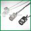 925 Silver Plating Black Sprayed Skull Pattern Pendant With Heart Charms Necklace