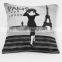 2016 hotsale 100% cotton wholesale printed portrait cushion, black and white jacquard cushion