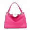 Soft leather rose red leisure trendy hand bag tote bag
