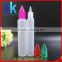new product 15ml 30ml unicorn pe plastic bottle for e liquid in stock e juice pe pen shape dropper bottle with crystal cap