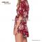 Red butterfly sleeve sexy deep v neck short women jumpsuits and rompers                        
                                                Quality Choice