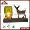 led table lamp on resin basic with deer sculpture