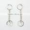 Trendy metal silver ring with ball chain and acrylic sheet drop earrings , Customized Colors or LOGO and OEM desigtn accept