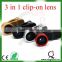 3 in 1 Fisheye Lens+Wide Angle+Micro Lens Photo Kit Set For Mobile Smart Phone