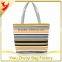 High Quality Striped OEM Production Canvas Tote Bag for Travel