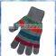 colored stripe knitted magic gloves for young boys