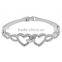 Latest Design Wedding Wear Bangle High Polished Winding One Hand Hold Heart Together Shing Crystal Hollow Heart Creative Bangle