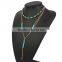 Cheap fashion simple geometric turquoise beaded multilayer short necklace