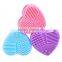 Heart Shape 4 Finger Fit Brush Cleaner Silicone Makeup Brush Scrubber