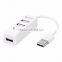 480Mbps High Speed Black White Mini 4 Port USB Hub 2.0