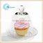 clear small glass bell with cake stand