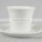 180cc 6oz Plain White Fancy Antique Coffee Cups And Saucers Sets Logo Decal Printing