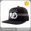 Cotton 6 Panel Black Printed Logo Flat Suede Snapback Caps