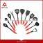 5 Piece Kitchen Utensils Tools Set Black Nylon 5Pc Set Includes Solid Spoon Slotted Spoon Slotted Turner Ladle & Masher With PP