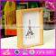 2016 hot sale baby wooden funny photo frame, most popular kids wooden funny photo frame W09A040