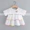 2017 The latest design kids girls applique butterfly white cotton blouse