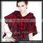 CX-B-128A  China Supplier Knitted Rabbit Fur Women's Shawl/ Poncho