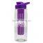 USA Made 26 oz Tritan Infuser Flair Bottle & Drink-Thru Lid - BPA-free, has a long infuser basket and comes with your logo