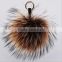 Manufacturing wholesale natural raccoon fur customized colour pom poms