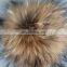 Natural color jumbo raccoon fur pompom accessory hairband hair hoop