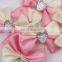 DOUBLE COLORS BOWKNOT WITH CRYSTAL CUTE BOWKNOT FOR CHILDREN HEADWEAR ACCESSORIES WEDDING CLOTHES DECORATION