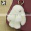2016 Fancy Promotion Custom Mink Fur Key Chain Colorfur Plush Rabbit Keychain