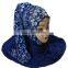 2-Way Style Dark Blue Color Net Scarf 2017 / Heavy Embroidery Stoles Designs 2017 / New Girls Scarf (scarves scarf stoles hijab)