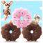 Cute pet toy dog chew plush cotton donut for playing training