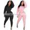 Casual Women Long Sleeves Back Zippers Bodysuit Skinny Raised Lines Pattern Outdoor Wear Stacked Jumpsuits
