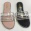 Women's Summer Fashion Flat Shoe Slide Beach House Female Glitter Slipper Mule Shoes With Rhinestone Glass for Women Sandals