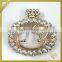High quality gold hello kitty rhinestone brooches pins with pearls FB-047