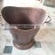 Hammered Large Iron Ice Bucket With Gold Finish With Handle, Oval Shape Iron Wine Cooler