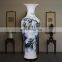 Traditional Chinese  Large Hand Painted Landscape Design Blue And White Porcelain Floor Vases